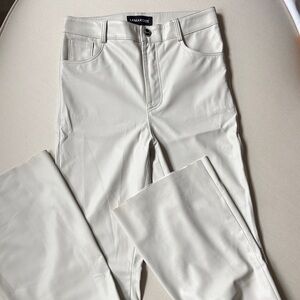 Lamarque Cream Faux Leather Pants